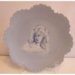 Antique Rosenthal China Monbijou Copenhagen Scalloped Plate Portrait